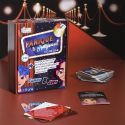 Jeu d'évasion escape game sur le thème "panique à hollywood" en carton multicolore