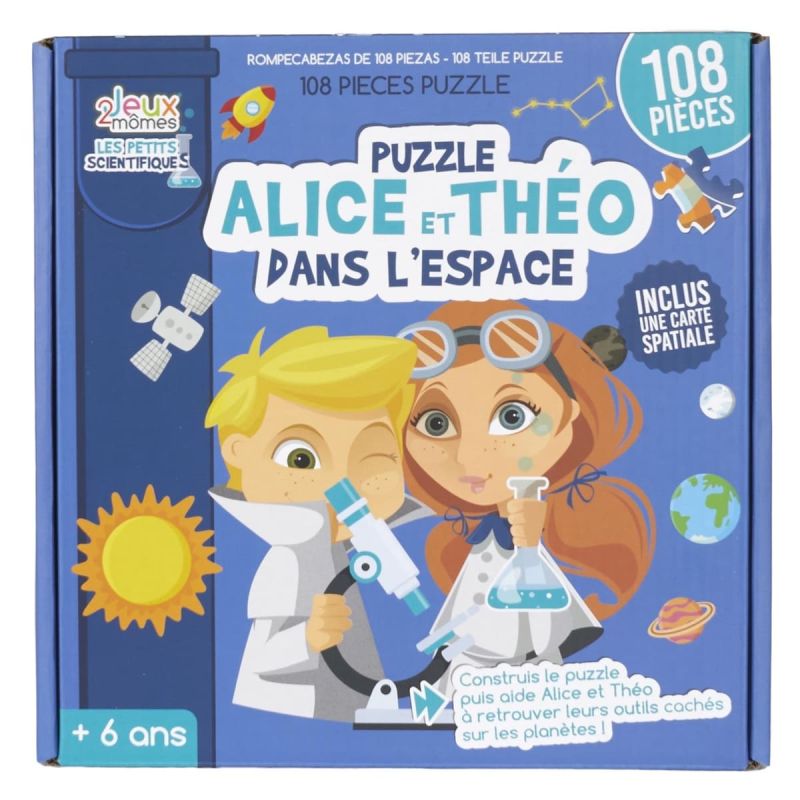 Puzzle rond de 108 pièces sur "le système solaire" en carton Puzzle rond de 108 pièces sur "le système solaire" en carton