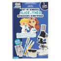 Microscope enfant en plastique blanc et noir avec ses accessoires scientifiques
