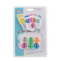 Lot de 6 balles rebondissantes en caoutchouc multicolores avec motifs "stellaires"
