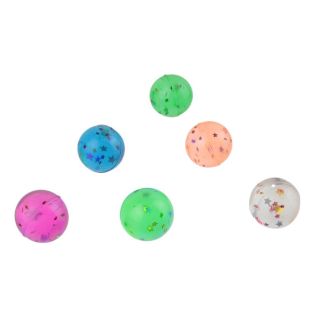 Lot de 6 balles rebondissantes en caoutchouc multicolores avec motifs "stellaires"