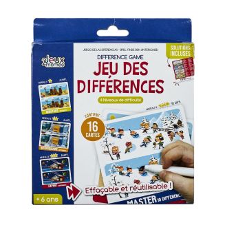 Jeu éducatif des différences effaçable et réutilisable à 4 niveaux de difficulté progressive