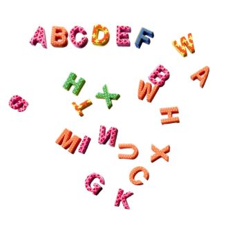 Lot de 90 lettres magnétiques en plastique coloré
