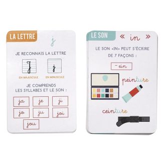 Lot de 37 cartes éducatives en carton pour apprendre les syllabes