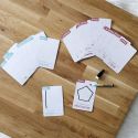 Lot de 27 cartes éducatives en carton à 2 niveaux pour comprendre les formes, avec feutre effaçable