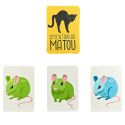 Jeu des paires de 60 cartes en carton sur le thème "attention au matou"