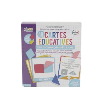 Lot de 10 cartes éducatives en carton sur les formes géométriques avec 4 cartes détachables
