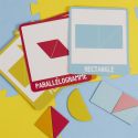 Lot de 10 cartes éducatives en carton sur les formes géométriques avec 4 cartes détachables