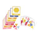 Lot de 10 cartes éducatives en carton sur les formes géométriques avec 4 cartes détachables