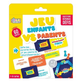 Jeu de plateau "Défis Parents vs Enfants" avec plateau, 2 pions et 60 cartes défis