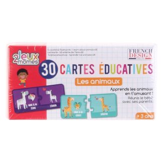 Lot de 30 cartes éducatives en carton à assembler pour découvrir le monde animal