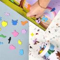 Lot de 200 gommettes multicolores sur 3 thèmes (licornes, animaux et dinosaures)
