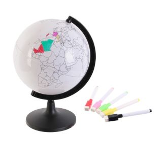 Globe rotatif de 22 cm à personnaliser avec ses 4 feutres effaçables