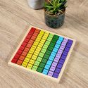 Jeu pédagogique en bois avec 81 cubes pour apprendre les tables de multiplication