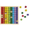 Jeu pédagogique en bois avec 81 cubes pour apprendre les tables de multiplication