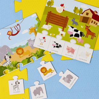 Puzzle éducatif avec 4 décors pour découvrir les animaux et leurs habitats