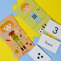 Jeu éducatif 2 en 1 avec 27 cartes pour découvrir les chiffres et les métiers