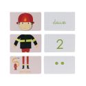 Jeu éducatif 2 en 1 avec 27 cartes pour découvrir les chiffres et les métiers