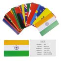 Lot de 60 cartes éducatives en carton pour apprendre les drapeaux du monde