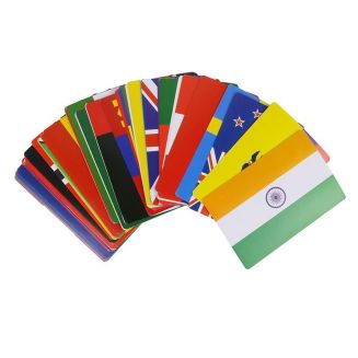 Lot de 60 cartes éducatives en carton pour apprendre les drapeaux du monde