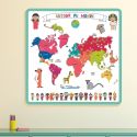 Carte du monde à colorier lavable (50x50 cm) avec 5 feutres