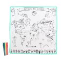 Carte du monde à colorier lavable (50x50 cm) avec 5 feutres