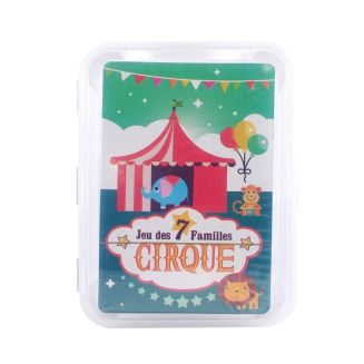 Jeu des 7 familles thème "cirque" en carton multicolore