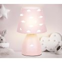 Lampe de chevet pour enfant rose motif nuage