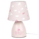 Lampe de chevet pour enfant rose motif nuage