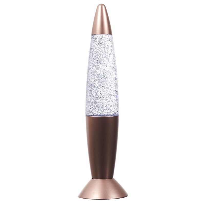 Lampe décorative pailletée de H9,5 cm avec éclairage LED multicolore changeant Lampe décorative pailletée de H9,5 cm avec éclairage LED multicolore changeant