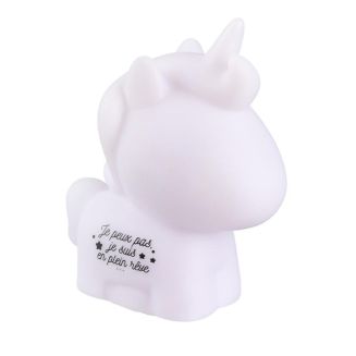 Lampe-veilleuse en forme de licorne pour enfant avec lumière rose
