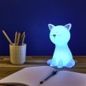 Lampe-veilleuse chat pour enfant avec lumière multicolore changeante