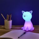 Lampe-veilleuse chat pour enfant avec lumière multicolore changeante