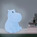Lampe-veilleuse hippopotame pour enfant avec lumière multicolore changeante
