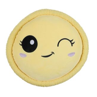 Peluche macaron jaune kawaii en polyester (Ø36 cm)