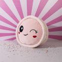 Peluche macaron rose kawaii en polyester (Ø36 cm)