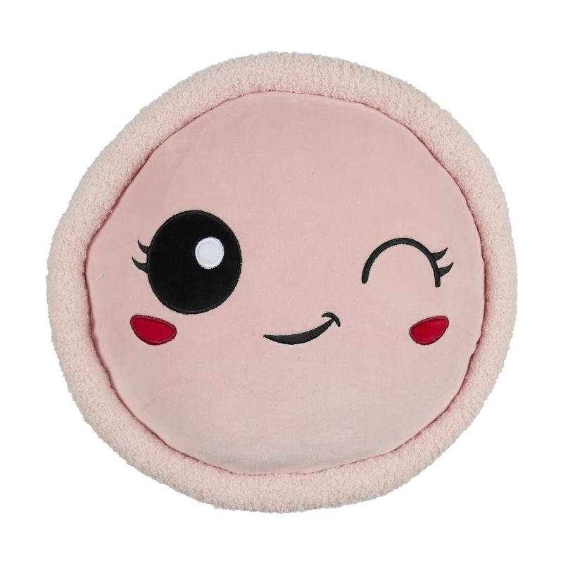 Peluche macaron rose kawaii en polyester (Ø36 cm) Peluche macaron rose kawaii en polyester (Ø36 cm)