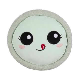 Peluche macaron vert kawaii en polyester (Ø36 cm)