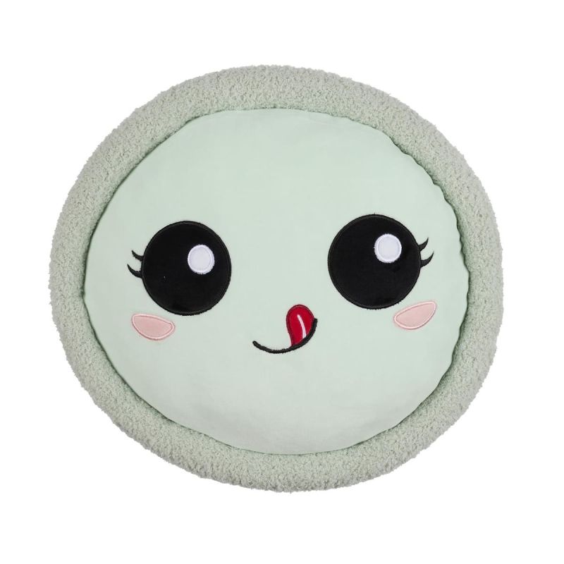 Peluche macaron vert kawaii en polyester (Ø36 cm)