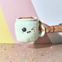 Peluche tasse kawaii en polyester (H22 cm)