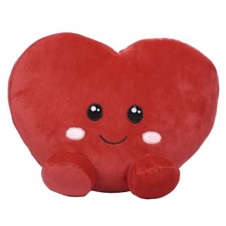 Peluche coeur kawaii en polyester (L25 cm)
