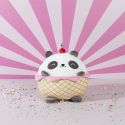 Peluche panda avec son cornet kawaii en polyester (H20 cm)