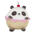 Peluche panda avec son cornet kawaii en polyester (H20 cm)