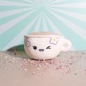 Peluche tasse de café kawaii en polyester (H18 cm)