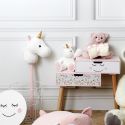 Peluche licorne blanche et rose en polyester (H30 cm)