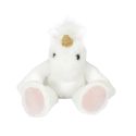 Peluche licorne blanche et rose en polyester (H30 cm)