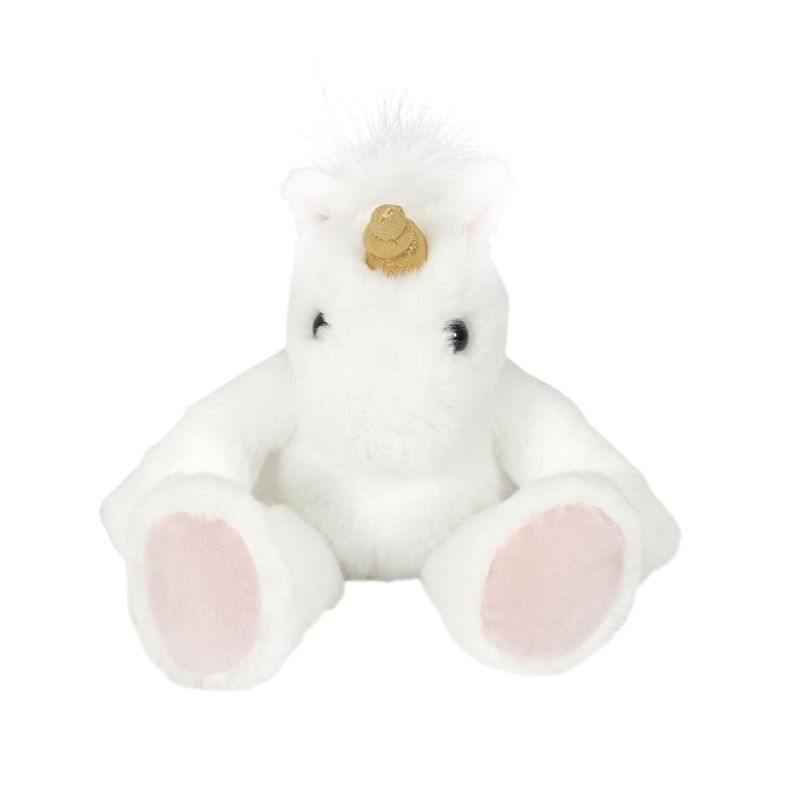 Peluche licorne blanche et rose en polyester (H30 cm) Peluche licorne blanche et rose en polyester (H30 cm)