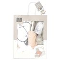 Coffret cadeau de naissance 4 pièces en coton sur le thème hippopotame