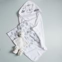 Coffret cadeau de naissance 4 pièces en coton sur le thème tigre