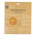 Assiette bébé en silicone jaune à 3 compartiments en forme de girafe (Ø20 cm)